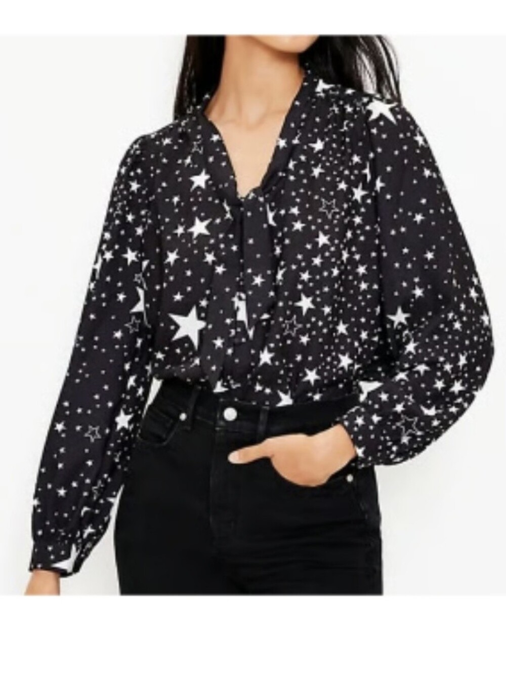 Loft Star Bow Blouse Large